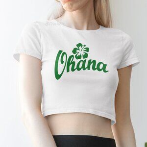🆕Ohana Shirt White Fitted Crop Top Tee